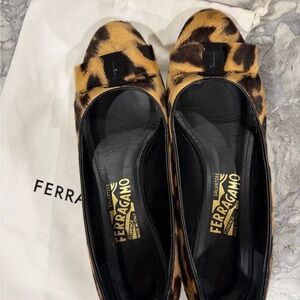 Salvatore Ferragamo Vara Bow Pumps - Calf Hair - Size 8